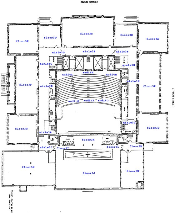 Fourth floor plan of the building.